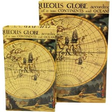 ZS Demir Kutu Kitap Harita 2'li Set Dekoratif Hediyelik