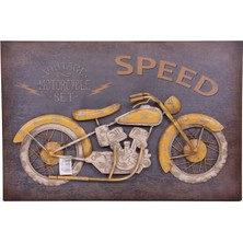 ZS Demir Motorsiklet Tablo Pano Vintage Dekoratif Ev Ofis Hediyelik