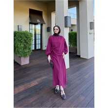 Miraydin Butik Kadın Anvelop Etekli Takım M41403 - Bordo