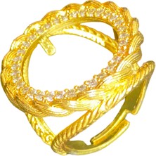 Fm Gold Çeyrek Altın Monte Edilebilen Çeyreklik Yüzük  Ayarlanabilir (ÇYR3008)