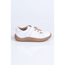 Perlina 4004 Hakiki Deri Barefoot Ayakkabı B. Beyaz - 23