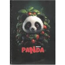 Kitabevimden Gıpta Spiralli Karton Kapak Defter Panda A4 80 Yp Kareli