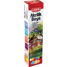 Kitabevimden Lets Akrilik Boya 6 Lı 25 ml Ana Renkler L-5200