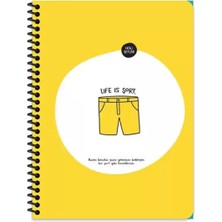 Kitabevimden Hisli Şeyler Spiralli Karton Kapak Stickerli Defter 18,5X25 80 Yp Kar.