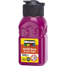 Kitabevimden Nova Color Akrilik Boya Şişe 100 cc Magenta Kırmızı NC-2024