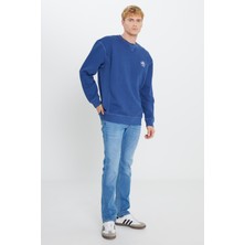 Lee Pamuklu Içi Polarlı Regular Fit Normal Kesim Bisiklet Yaka Baskılı Sweatshirt