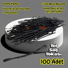 Technow Siyah %100 Metal Esnemez Dayanıklı Kadın Saç Tel Tokası 100  Adet