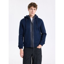 Discovery Expedition D5WM-HRK3788 Lacivert Relaxed Örgü Desenli Erkek Hırka