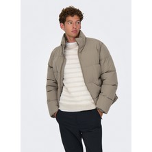 Only & Sons Koyu Bej Erkek Mont Onspack Lıfe Puffer Jacket Otw