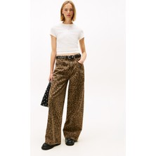 Tommy Jeans Yuvarlak Yaka Baskılı Beyaz Kadın T-Shirt DW0DW21550YBH