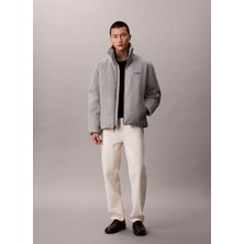 Calvin Klein Gri Erkek Mont LV04LD519GT5K_LS Melange Rıb Neck W