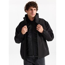 Calvin Klein Normal Siyah Erkek Ceket LV04LD502GUB1_LS 3 In 1 Stand Colla