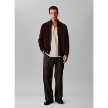 Calvin Klein Bisiklet Yaka Normal Gri Erkek Kazak LV04LD305GGRO_LS Fz Texture Stıtch