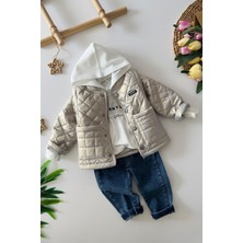 Miniğimin Cicileri Çıkarılabilir Kol Detaylı Min 3 Lü unisex takım - Gri