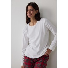 Penti Kırmızı Comfy Time Ekoseli Uzun Kollu Termal Etkili Pijama Takımı