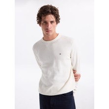 Tommy Hilfiger Bisiklet Yaka Normal Sarı Erkek Kazak MW0MW28046Z00_PIMA Org Ctn Cashmere