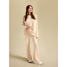 People By Fabrika Triko Pantolon, L, Bej