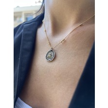 Tep's Jewellery Göz Detaylı Eskitme Uçlu Gümüş Kolye