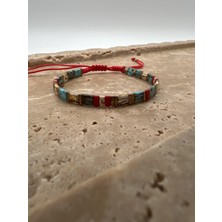 Tep's Jewellery Kırmızı Gold Tila Ip Bileklik