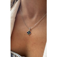 Tep's Jewellery Malahit Taşlı Gümüş Yonca Kolye