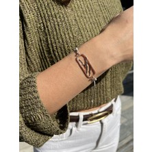 Tep's Jewellery El Işi Tasarım Rose Çerçeveli Gümüş Martı Gri Bileklik