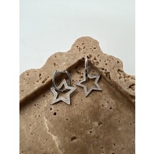 Tep's Jewellery Taşlı Gümüş Sallantılı Yıldız Küpe