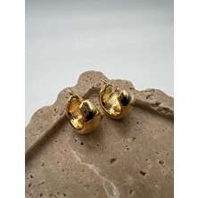 Tep's Jewellery Italyan Tasarım Gümüş Bombeli Kalın Halka Küpe