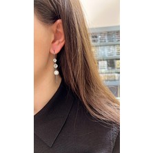 Tep's Jewellery El Işi Tasarım Inci Detaylı Gümüş Çoklu Daire Küpe