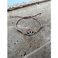 Tep's Jewellery Göz Detaylı Krem Ip Bileklik