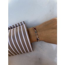 Tep's Jewellery Renkli Gümüş Geometrik Taşlı Bileklik