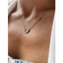 Tep's Jewellery Baget Taşlı Gümüş Kalp Kolye