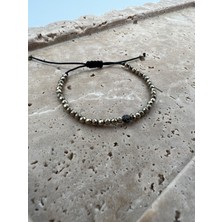 Tep's Jewellery Hematit Taşlı Gold Top Detaylı Bileklik