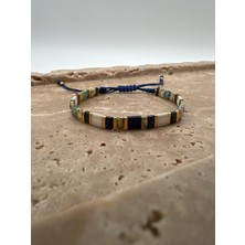 Tep's Jewellery Mavi Beyaz Tila Ip Bileklik