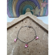 Tep's Jewellery Çocuk Gümüş Mineli Pembe Deniz Temalı Bileklik