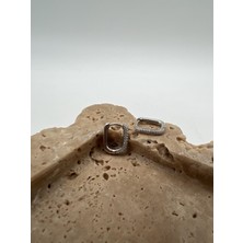 Tep's Jewellery Taşlı Dikdörtgen Gümüş Halka Küpe