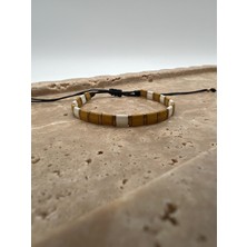 Tep's Jewellery Sarı Beyaz Tila Ip Bileklik