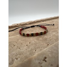 Tep's Jewellery Kırmızı Gold Tila Ip Bileklik