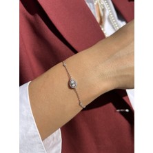 Tep's Jewellery Gümüş Damla Taşlı Bileklik