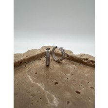Tep's Jewellery Baget Taşlı Gümüş Halka Küpe