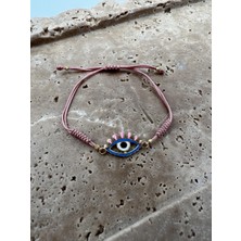 Tep's Jewellery Göz Detaylı Pembe Ip Bileklik
