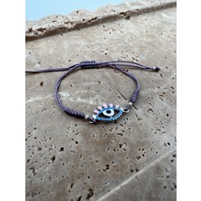 Tep's Jewellery Göz Detaylı Mor Ip Bileklik