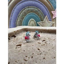 Tep's Jewellery Çocuk Gümüş Mineli Deniz Atı Küpe