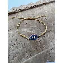 Tep's Jewellery Göz Detaylı Sarı Ip Bileklik