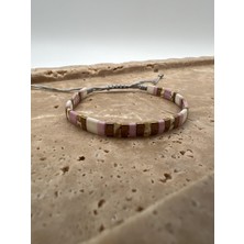 Tep's Jewellery Pembe Gold Tila Ip Bileklik