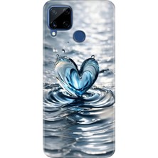 Egstech Realme C15 Kılıf Desenli Silikon Renkli Tpu Uv Aşkdamlası