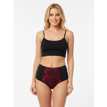 Bonbon Kadın Önü Saten Dantelli Yüksek Bel Slip Külot BB2063