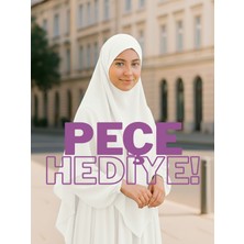 Medine Ipeği Sufle Elbise Peçe Takımı, Hac Umre Kadın Ferace Takım, Tesettür Elbise Takım (3 Parça)