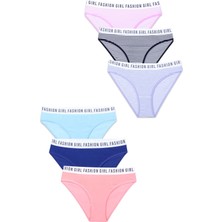 Tutku Fashion Girl Kadın Slip Külot | 0540 6'lı Paket Renkli Renkli Örme Kumaş Normal Bel Konforlu Tasarım