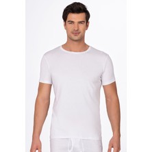 Erkek Pamuklu Modal Tişört Fanila | Beyaz K11144