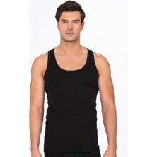 Erkek Pamuklu Modal Esnek Atlet Siyah | K10852